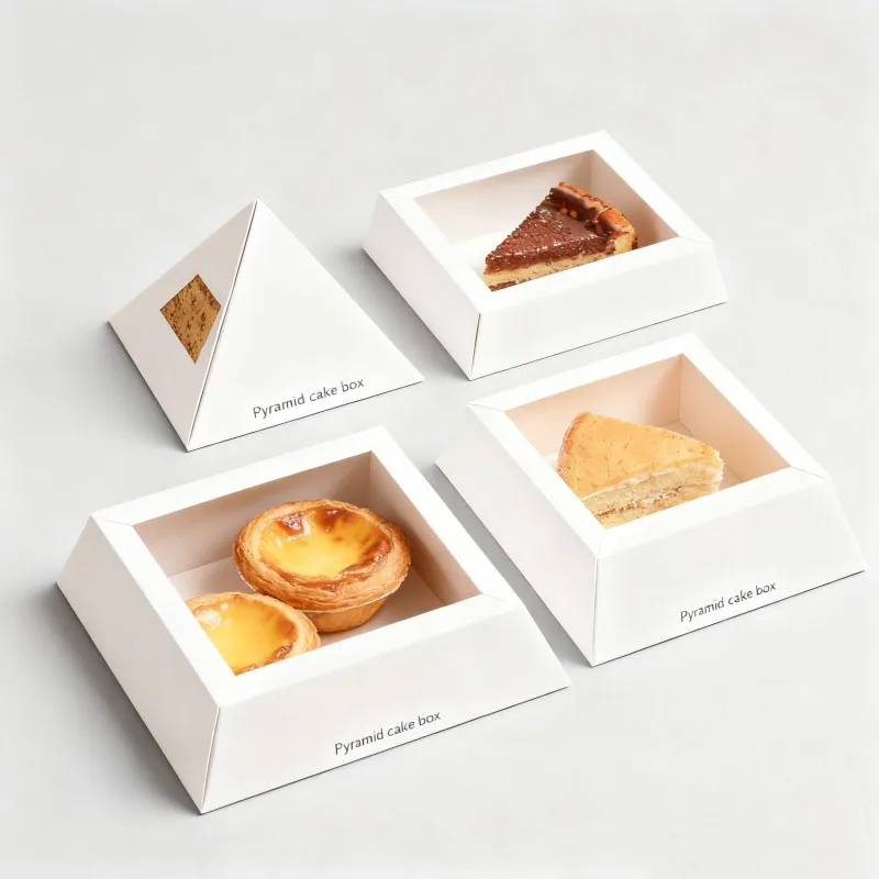 product paper pyramid box pyramid cake packaging boxes unique design gift box for chocolate cookie foodgrade packaging with handle-4