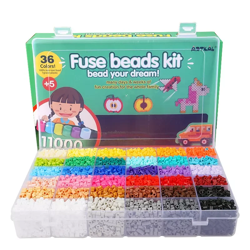 China Factory Wholesale Beads Multi Color Perler Pe Beads 5mm Fuse Beads Kit for Kids Diy Craft with Pattern