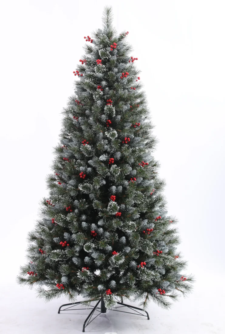 China Wholesale Pine Needle Christmas Tree Nice Natural Green & White Snow for Festival Celebration Decorations details