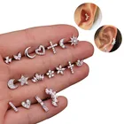 Piercings Ready To Ship Stainless Steel Silver Jewelry Crusher Piercings Cartilage Earrings