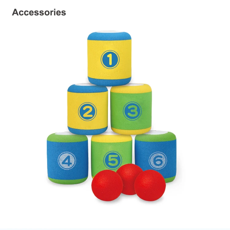 product foam can toss game set for kids adults family indoor outdoor fun with 6 soft cans and 3 safe balls backyard carnival party game-2