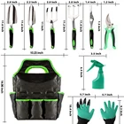 Tools Factory Wholesale Sturdy 10 Pieces Heavy Duty Aluminum Alloy Garden Tools Set With Carrying Bag