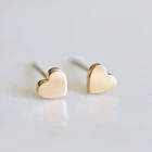 Stud Earrings Earrings Mothers Day Gift Simple Stainless Steel Tiny Hearts Stud Earrings 3 Colors In Stock