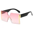 Fashion Trend Sunglasses Design One-Piece Rimless Fashion Big Frame Personality Trend Sunglasses
