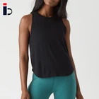 Singlet Summer Work Out Cotton Basic Solid Black Gym Singlet Smoke Camouflage Tank Top For Women