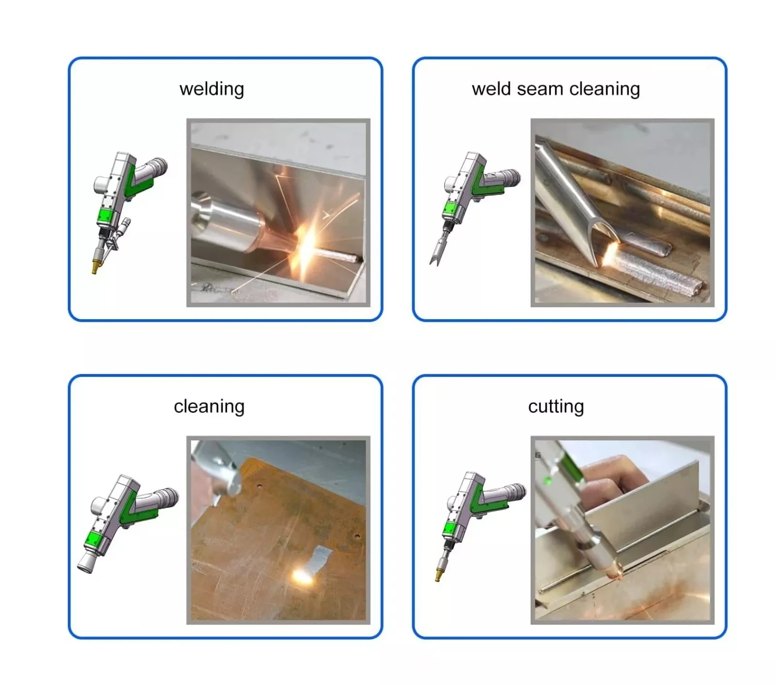 Portable Handheld 100W/200W/300W Pulse Fiber Laser Cleaning Machine Max Brand Double Pendulum for Rust Removal Stainless