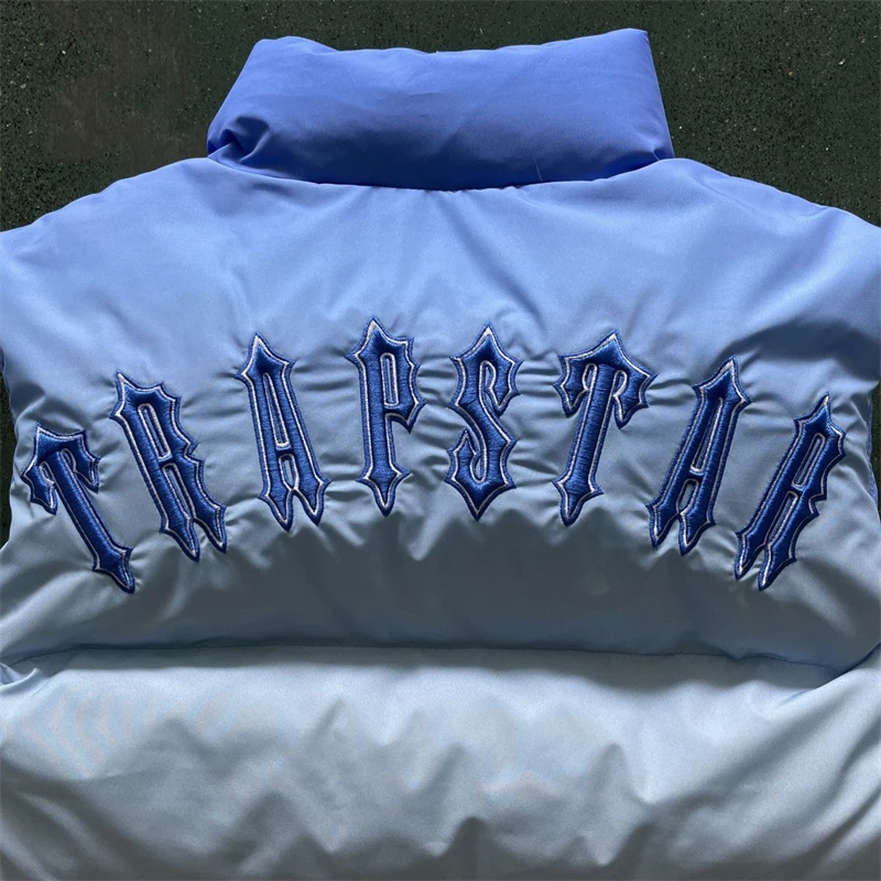 Men Trapstar Jacket Irongate Badge Gilteice Blue 11 Top Quality Embroidered Lettering Zip