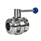 Union With Valve Yongda 304 316 Sanitary Stainless Steel Thread Type Butterfly Valve With Union Set