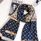 Scarf Pattern Luxury Designer Silk Scarf Custom Bandana Ladies OEM Pattern And Logo Long Shawl Silk Satin Scarf