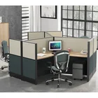 Office Furniture Desk Partition Office Partition Cubical Design 120 Degree Desk 3 Seat Office Work Station Furniture