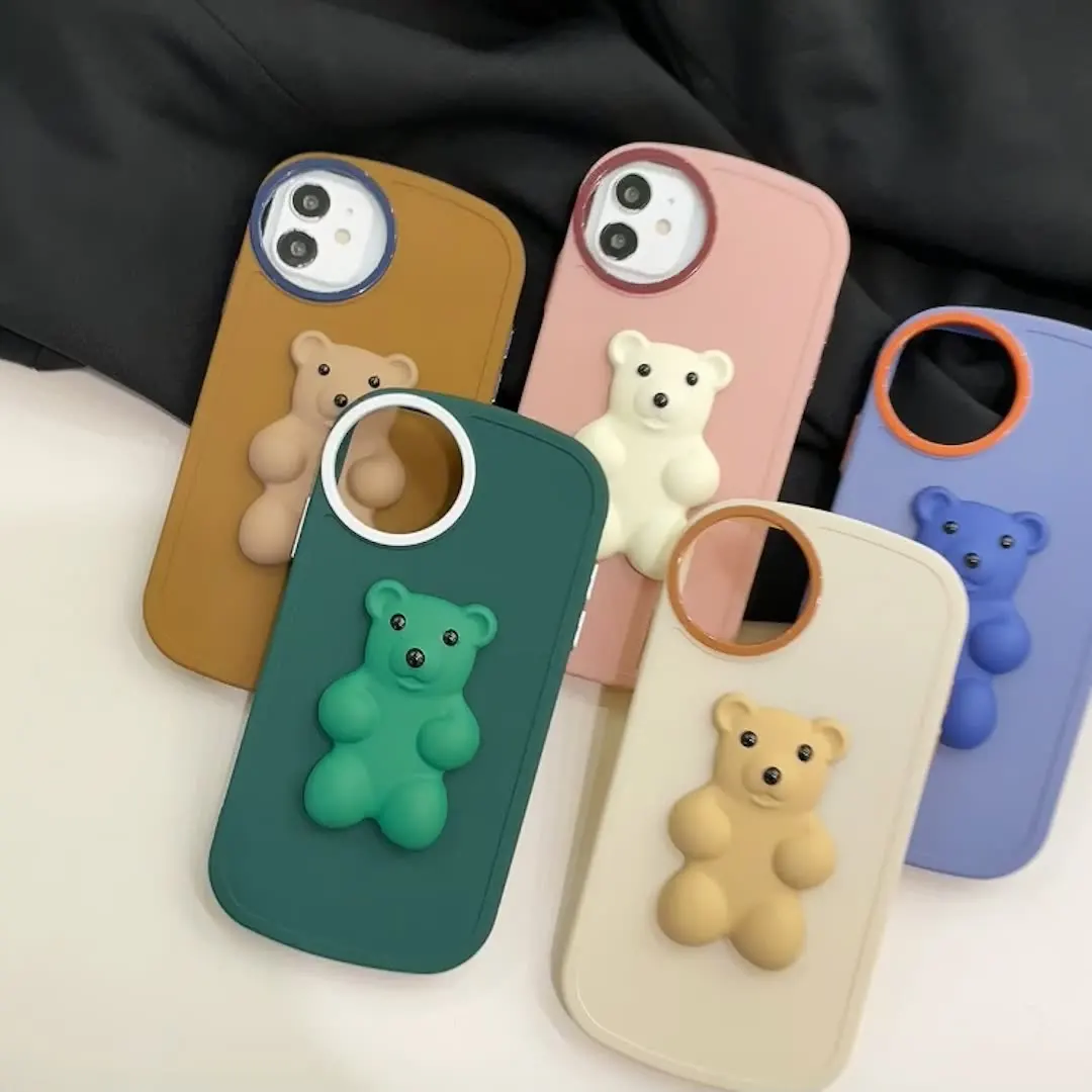Hot Sell Round Shape Mobile Phone Cover For Iphone 11 Pro Max 12pro 3d  Cartoon Cute Bear Phone Case - Buy Cartoon Rabbit Mobile Phone Case,3d  Cartoon Cute Bear Phone Case,Cartoon Bear