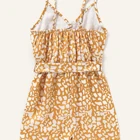 Kids Pop Summer Girl Halter Jumpsuit With Bow Belt Sleeveless Jumpsuit For Kids