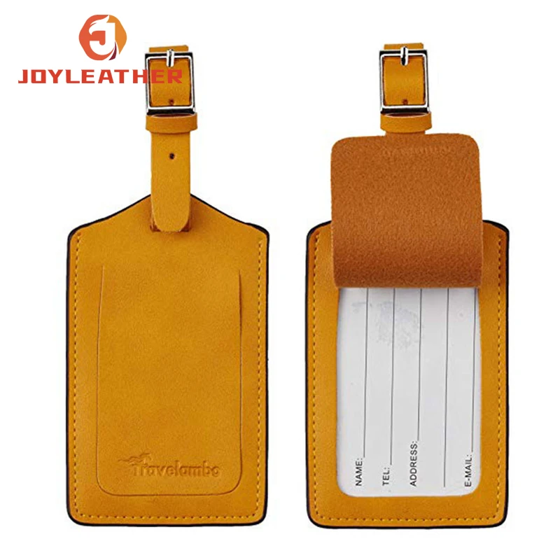 Hot Sell fast lead time Travel Luggage Tags Suitcase Tags Customized PU Leather Luggage Tags