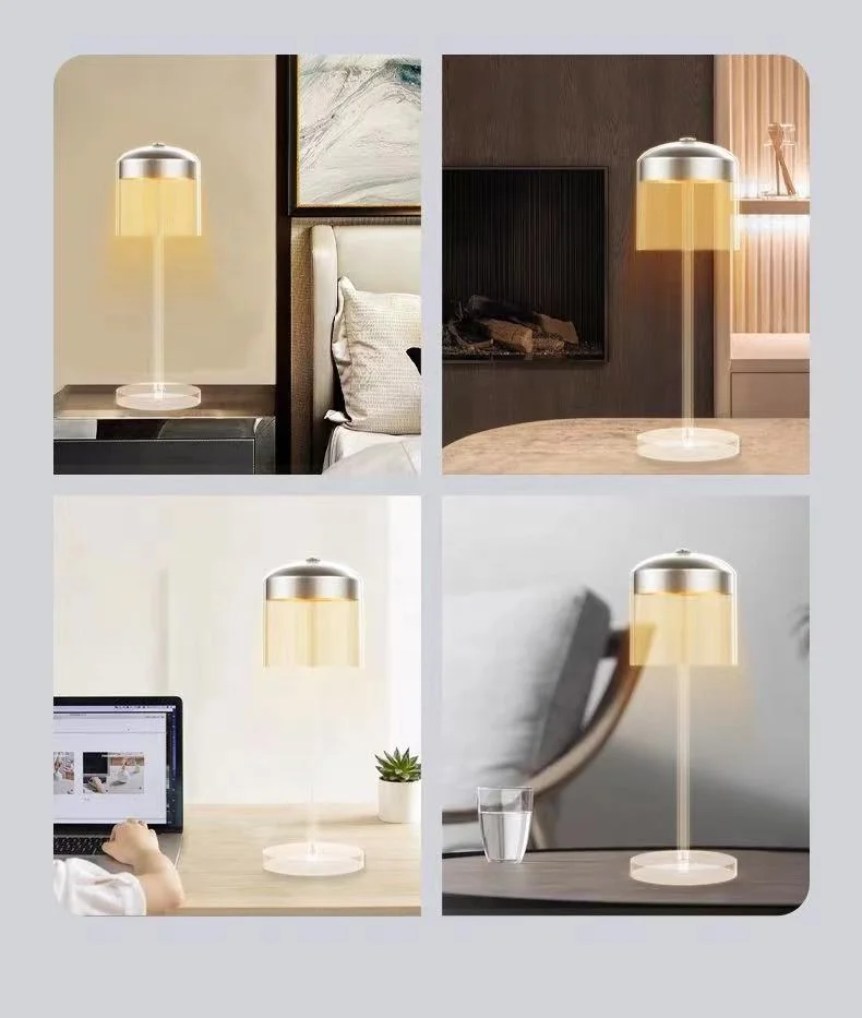 Nordic Transparent Table Bedside Light Bedroom Decoration LED Modern Bed Touch Table Lamps For Bar