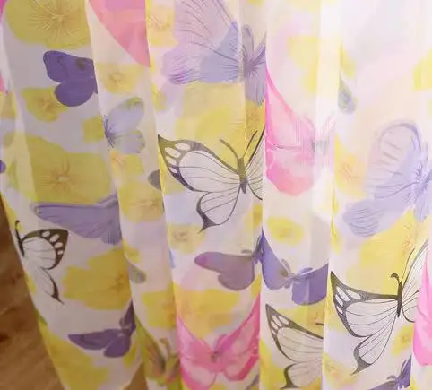 热销大蝴蝶窗装饰透明窗帘和窗帘布艺非洲蜡印