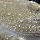 Nylon Mesh Nylon Mesh Fabric Custom Nylon Mesh Embroidered Piece Beaded African Dress Fabric