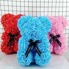 Wedding Diy Foam Handmade Crystal Diamond Rose Bear Red Flower For Wedding Valentine's Decor Supplies