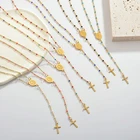 Gold Saint Benedict Stainless Steel Catholic Cheap Jewelry 18k Pvd Gold Plated Bead Chain Rosary Necklace