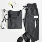 Uniform Wholesale Supplier Poly Rayon Spandex Soft STRETCH Asymmetric Nurse Uniform Keyhole Jogger Scrub Sets