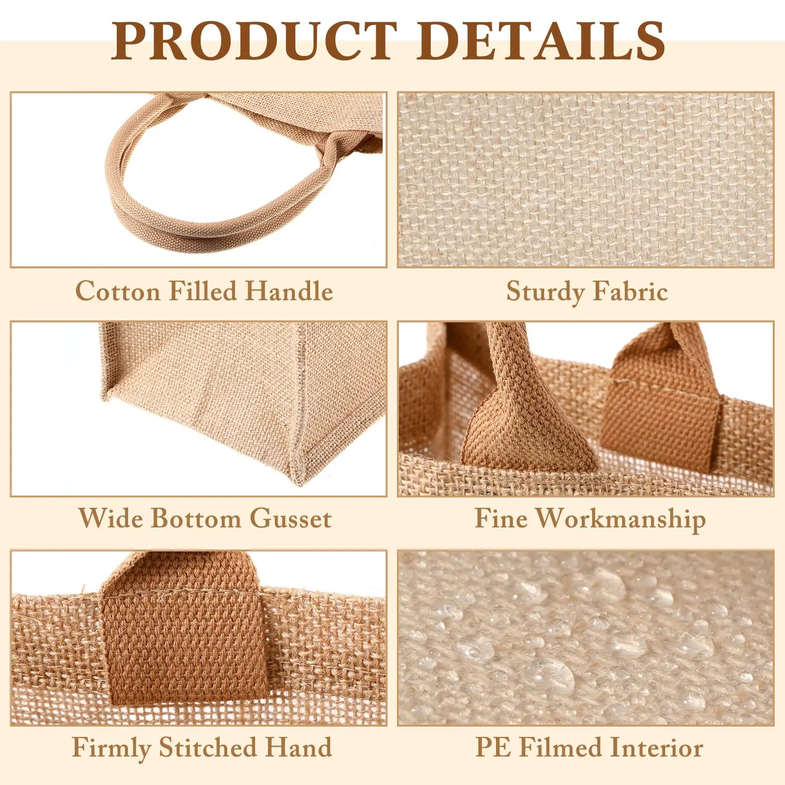 Wholesale Eco-Friendly Materials Recycled 100% Jute Bags Blank Burlap Jute Tote Bags With Handles Custom Printed Logo supplier