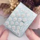 Nail Lace Lace New Design Nail Decals Waterproof Relief 5D Hollow White Micro Carved Lace Nail Art Stickers