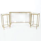 Metal Table Nesting Metal Modern Luxury Side Table With Glass Top And Carved Butterfly