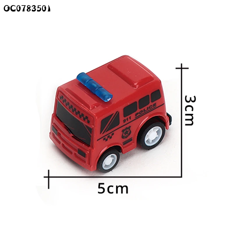 6 pieces pull back small red car kids fire engine truck toys with ball package