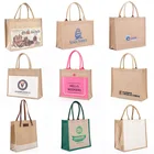 Bag Shopping Bag Shopping Customized Logo Printed Jute Bag Reusable Gift Shopping Drawstring Tote Bag Jute Bag