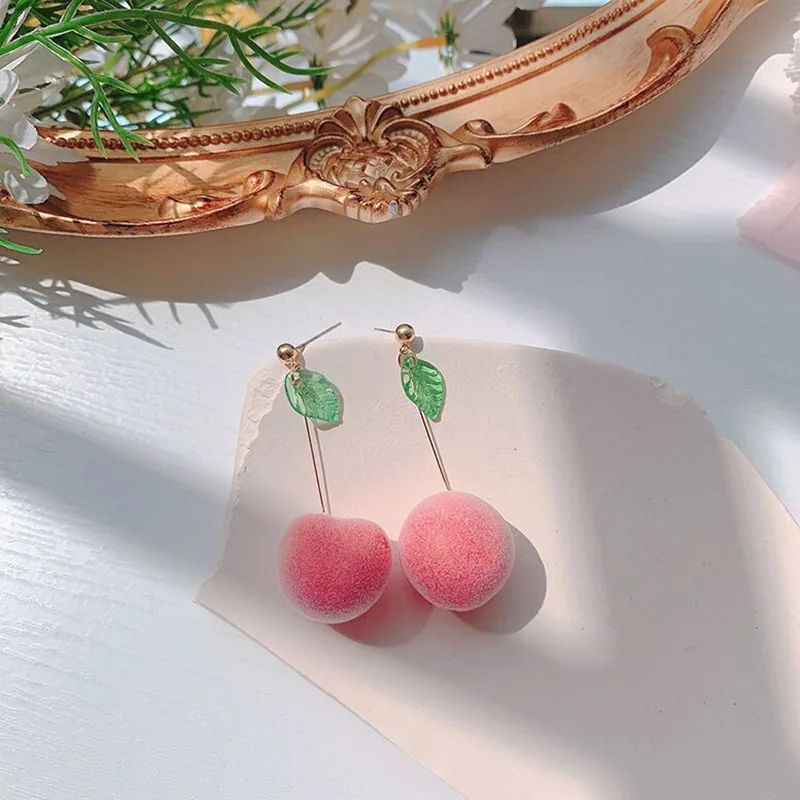 star style world peach earrings women 2022 year new trend cute sweet small earring super fairy Fashion earrings jewelry