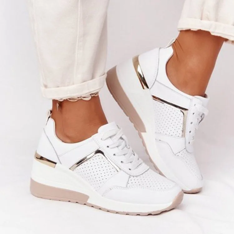 Hot Sell Large Size 2024 new comfortable sport running shoes  non-slip casual  wedge sneakers women