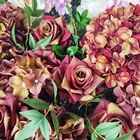 Factory Wholesale European Style Curled Rose Combination Floor Flower For Home Decor Artificial Flowers