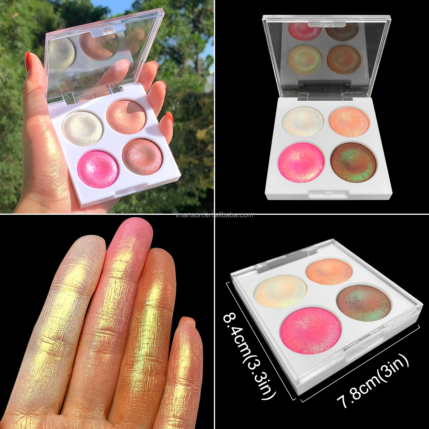 Duochrome Highlighter Palette Glitter Makeup Face Vegan Custom