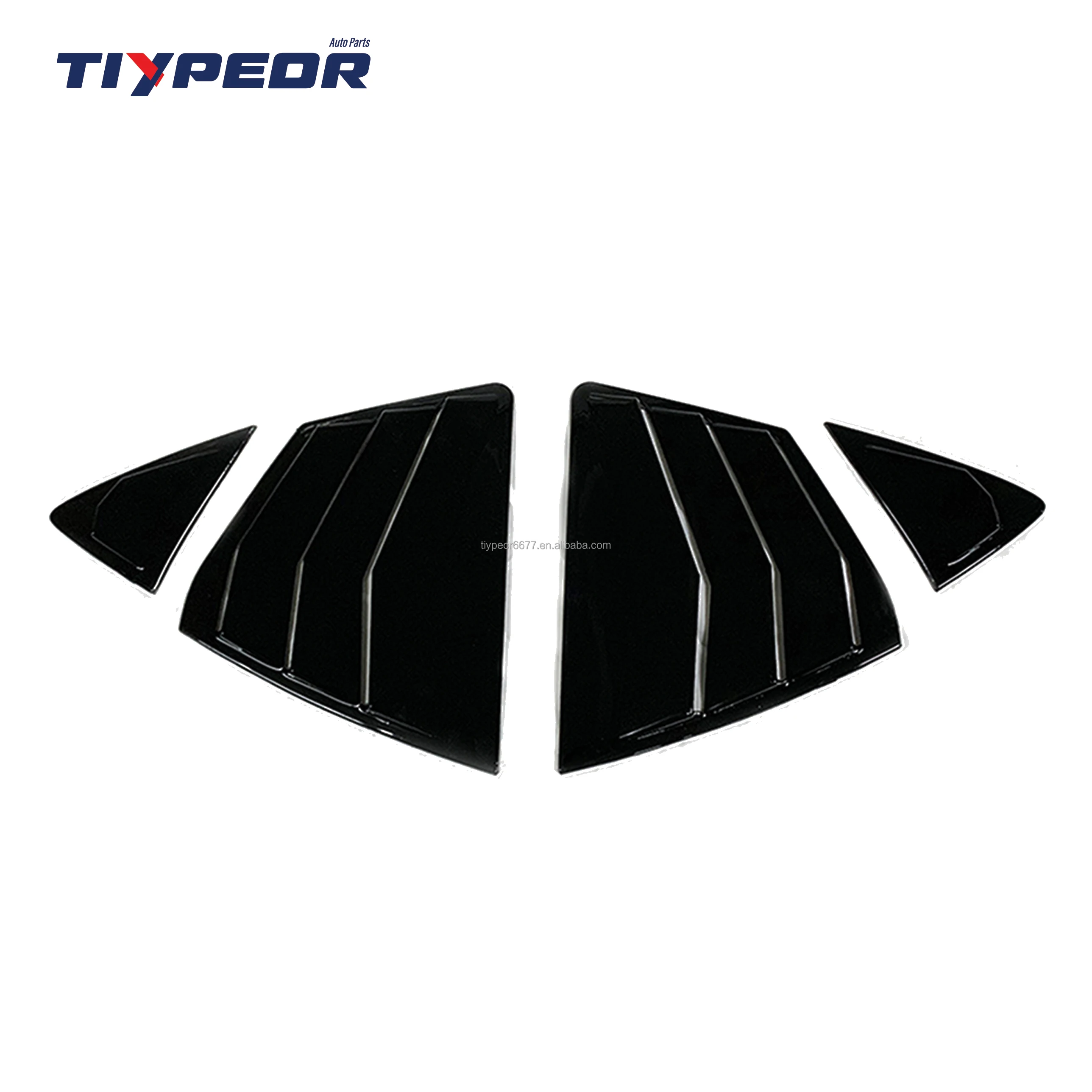 product 4pcs glossy black rear window louver cover set for toyota camry 2024 new design rearview window shutter sun shade cover trim-4