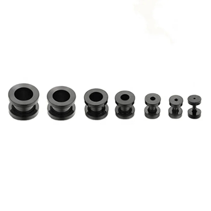 XBage 10G-50Mm Silicone Ear Gauges Double Flare Tunnels Earrings Flexible Flesh Black White Tunnel Expander Stretching Gauge Earlets Plug Women Men Z
