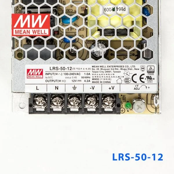 LRS-50-12 Miniature size 1U AC-DC Single 4.2A Meanwell Switching 12 vdc switching power supply
