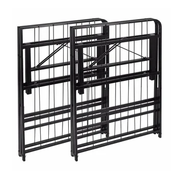 Wholesale Super Black Queen Size Iron Tube Frame Single Bed Frames Easy Assembly Folding Metal Tube Bed