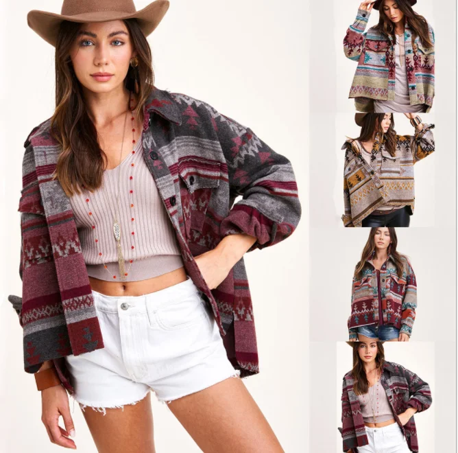 Women Western Aztec Print Plus Size 