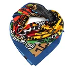 Scarf Print Scarf Factory Factory Wholesale Personalized Patterns Yellow Custom Silk Scarf Digital Print With Logo