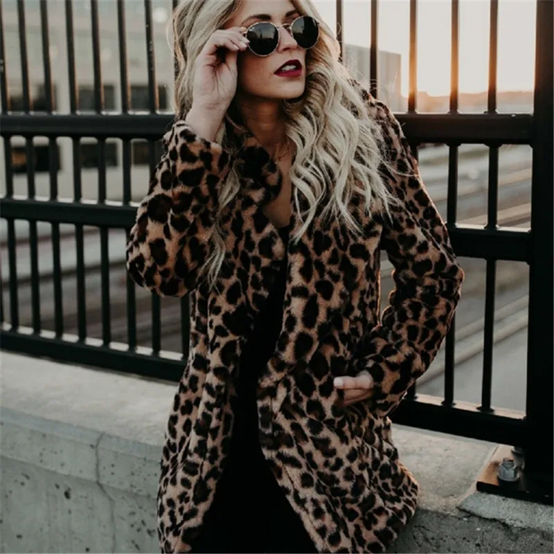 womens plus size leopard coat