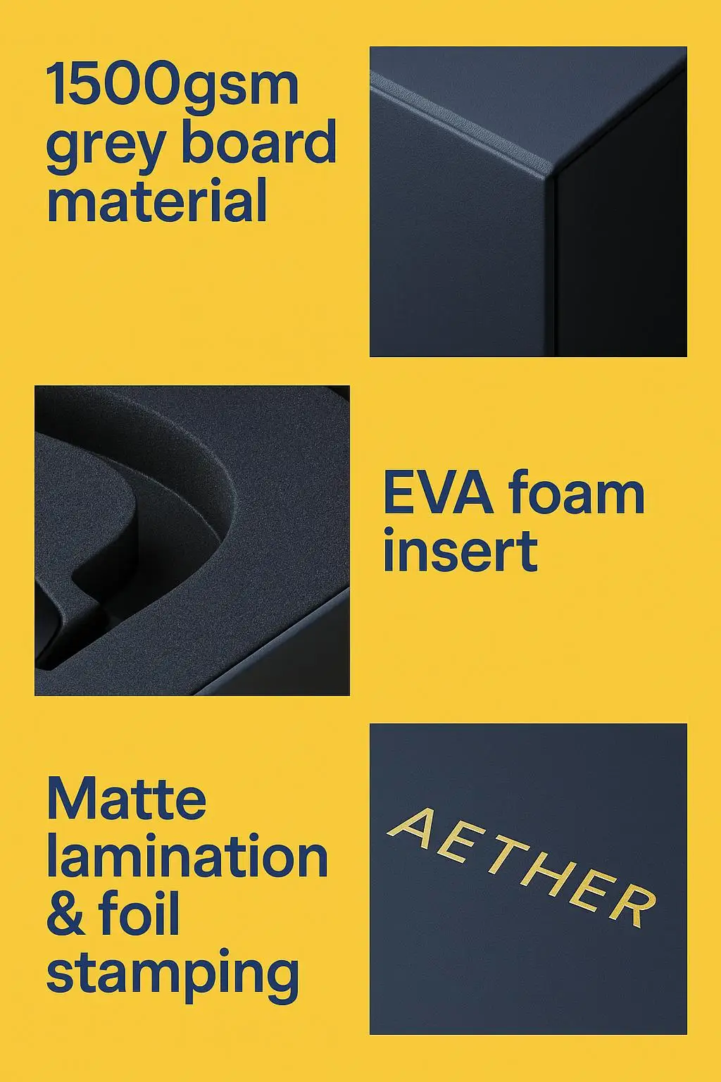 Custom Logo Black Rigid Gift Box Magnetic Closure EVA Foam Insert Recycled Materials Spot UV Printing for Electronics Packaging - detail 4