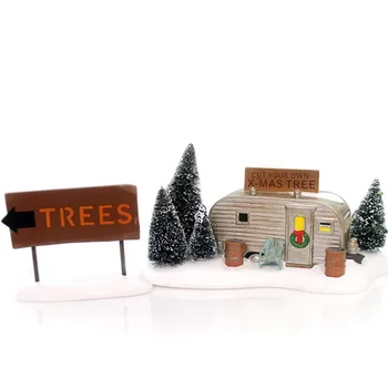 Polyresin/Resin Christmas Snow Village Christmas Vacation Griswold Family Buys a Tree Lit House Decoration
