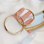 Dangle Hoop Earrings Trendy High Class Dangle Gold Plated Big Hoop Stud Earrings