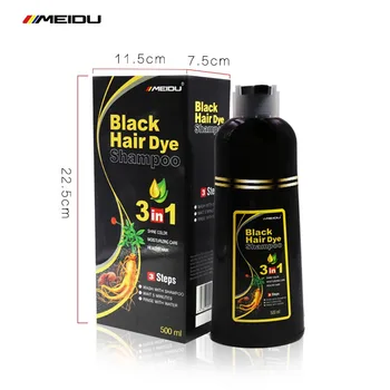 Wholesale MEIDU Brands Ammonia Free Colour Manufacturer Private Label Dark Brown Natural Black Hair Color Shampoo in Hair Dye
