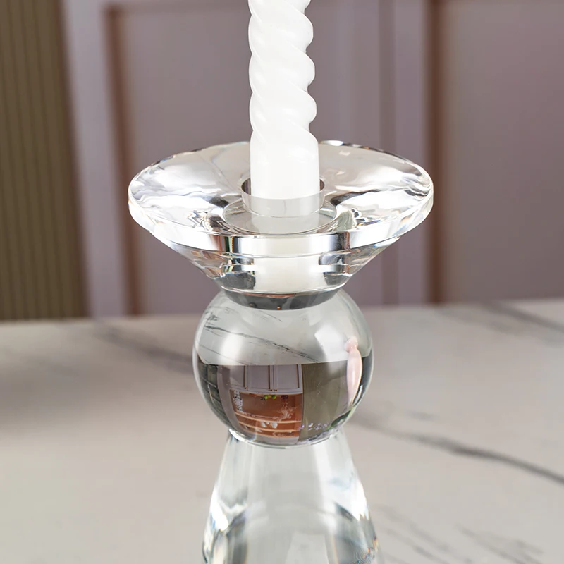 product small bridge cyrstal wedding center decoration glass candle holder high quality christmas crystal candle holder-7