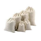 Bag Fashion Recycle Cotton Bag Recyclable Custom Linen Cotton Canvas Drawstring Gift Bag In Fashion