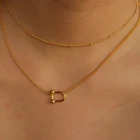 Beads U Chris April In Stock 18k Gold Plated Sterling Silver Minimalist Beads U Shape Side Chain Necklaces