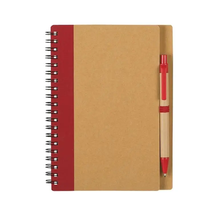 Steno Notebook with Pen Holder, Spiral Lined Notepad for Writing, Kraft Paper Cover Small Pocket Notebooks 7