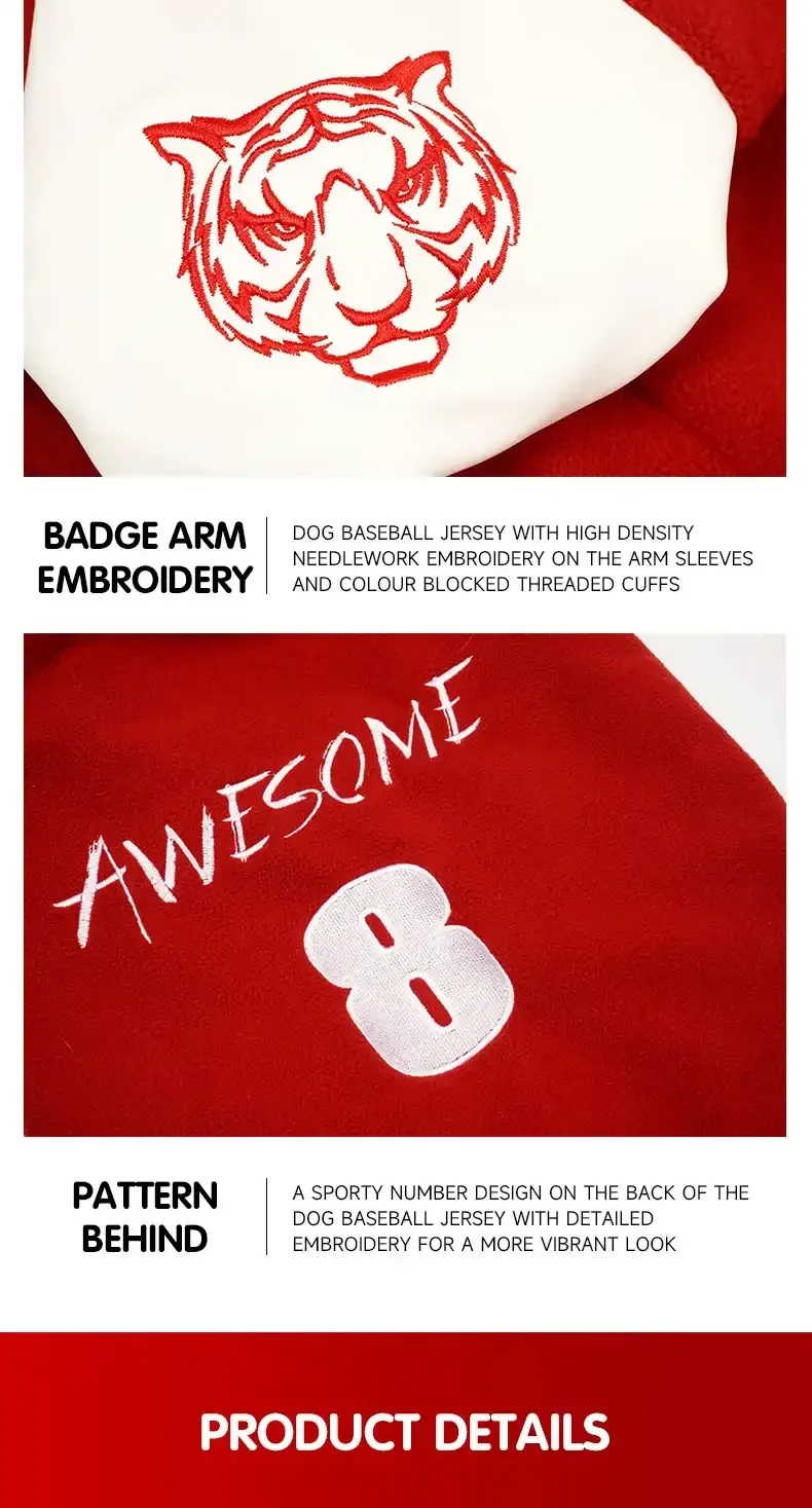 Dog Clothes for Small Dogs Bulldog Baseball Wear Pet Sweatshirt Pet Costume Hoodie Pour Chien