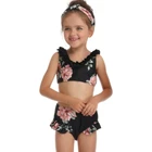 Girls Beachwear Girls Swimwear Floral Print Breathable Beachwear Quick Dry Plus Size Kids Swimsuits