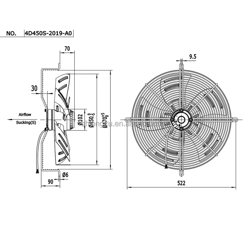 External Rotor Axial Fan, 220/380V, 300/350/400/450mm, YWF - detail 12